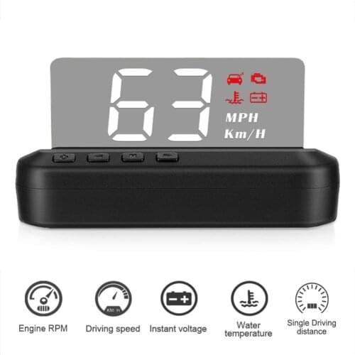 Universal Car HUD Head-Up Display Car-styling Hud Display OBD Vehicle Speed MPH Engine RPM Monitor Alarm