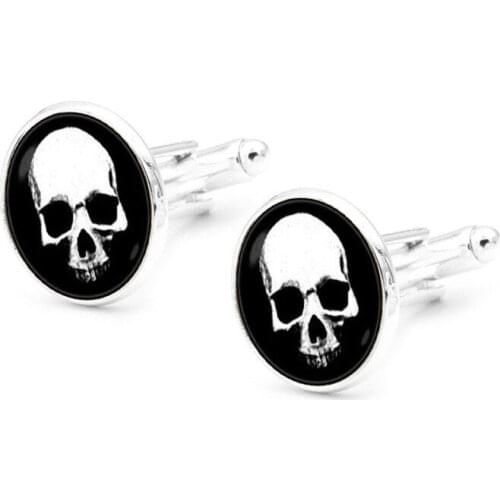 XK-5HXK0156 French Suits Cufflinks with Strange Skeleton Pattern Retro Mens Shirts Sleeve Nails Male Cuff Link for Collection