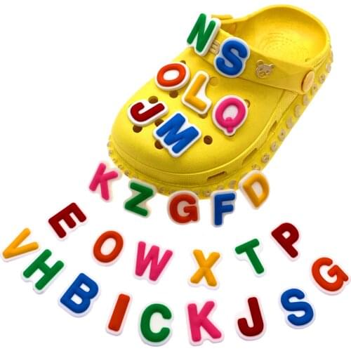 1PCS Colorful A To Z Alphabet Shoes Charms Silicone Shoes Charms For DIY Croc Accessories Letter Croc Decoration Kids Gift
