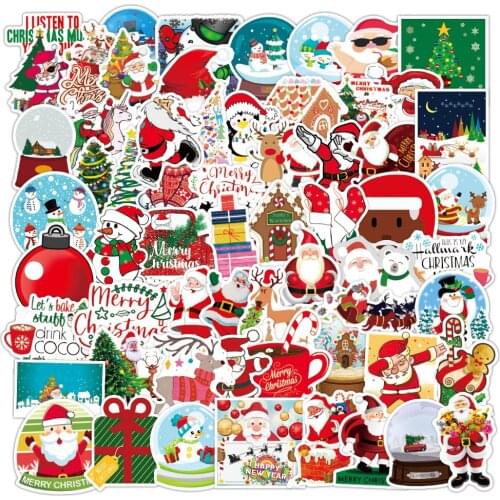 10/30/50/100PCS Christmas Sticker Laptop DIY Fridge Guitar Luggage Skateboard Waterproof Graffiti Cartoon Sticker Decals Kid Toy