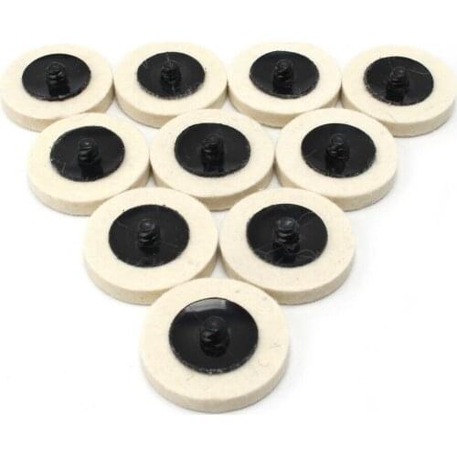 10Pcs 2Inch Car Wool Disc Polisher Waxing Pads Buffing Kit For Boat Car Polish Buffer Drill Wheel Polishing Removes Scratches