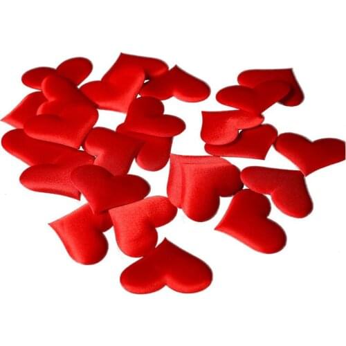 100pcs Red Pink 2cm Heart Textile Confetti Wedding Paper Confettis Birthday Party Anniversary Supplies Baby Shower Decor