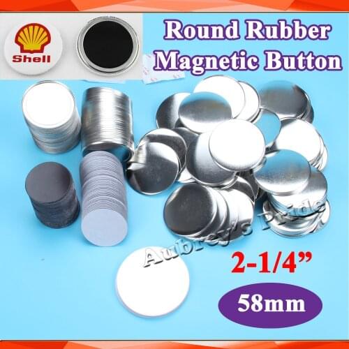 2-1/4" 58mm 100 Sets NEW Professional Soft Rubber Magnetic Badge Button Maker Metal Back Button Supply Materials