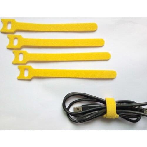 45pcs 200*12mm yellow Magic Nylon Reusable Cable Ties with Eyelet Holes back to back cable tie nylon strap wrap tape hook loop