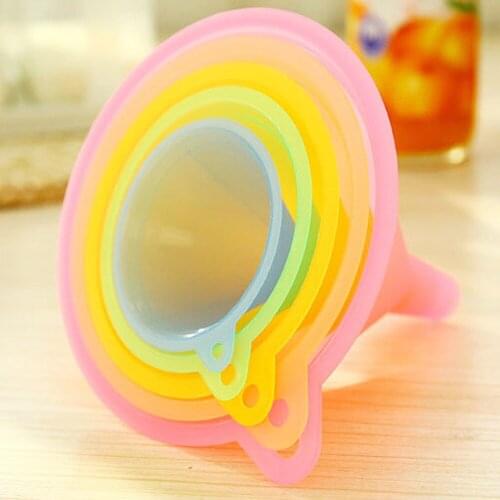 5 Pcs/Set 5 Size Candy Color Liquid Oil Funnel Liquid Transfer Funnel Anti-fouling Durable Funnel Kitchen Lab Funnel Supplies