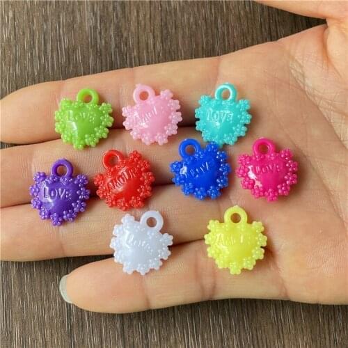 50pcs mixed batch of colorful style peach heart cherry five-pointed star pendant DIY handmade necklace and bracelet parts