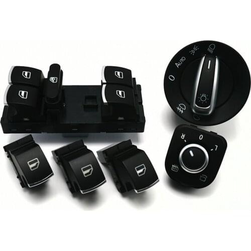 6pcs/set switch For VW Headlight Side Mirror Master Window door switch set for VW Golf MK5 6 Jetta MK 3 Passat b6 CC GOlf Plus