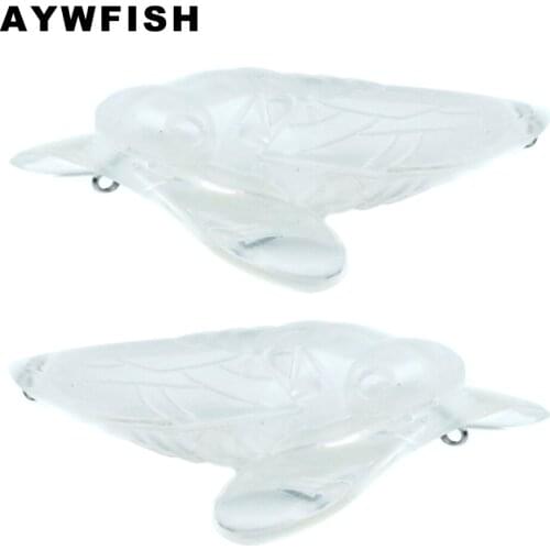 AYWFISH 20PCS A Lot Unpainted Insect Lure 72mm 12g Special Design Topwater Transparent Cicada Bait ABS Hard Plastic Body Blanks