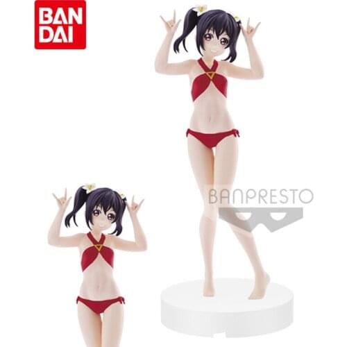 Bandai Genuine LoveLive! School Idol Project Nico Yazawa Swimsuit Cute Anime Action Figures Collectible Model Ornaments Toys