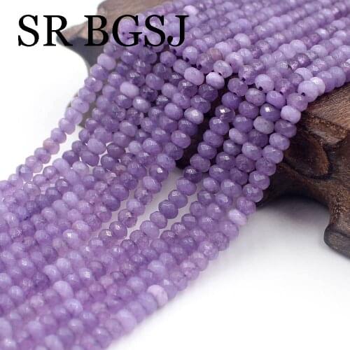 Free Shipping SR 2x4mm Faceted Natural Gemstone Stone Semi Lepidolite Small Mini Rondelle Seed Beads Strand 15"