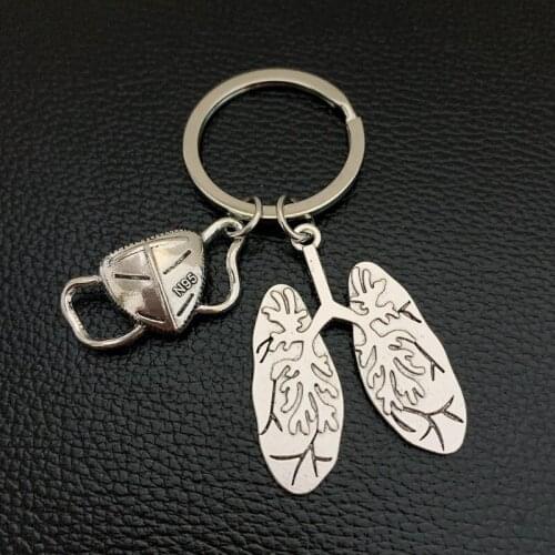 NEW Mask Key Chain Lungs Keychain Anatomical Organs Body Parts Keyring For Doctor Graduation Gift Jewelry Handcrafts
