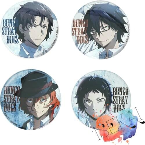 Bungo Stray Dogs Anime Badge Vol.4 Dazai Osamu Nakahara Chuya Chuuya Akutagawa Ryunosuke Metal Badge Brooch Pins