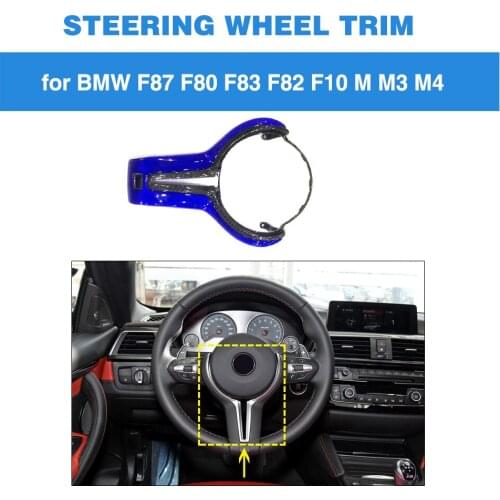 For BMW F90 M5 M2 F87 M3 F80 M4 F82 M6 F06 F12 F13 X5M F85 X6M F86 Carbon Fiber Steering Wheel Trim Cover Decoration
