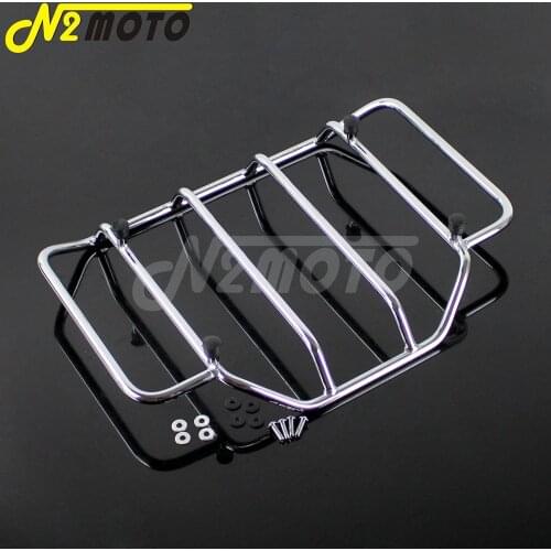 Chrome Motorcycle Detachable Tour Pak Pack Luggage Top Rack Holder for Harley Touring Road King Street Electra Glide 1984-2017