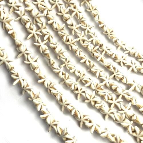 Stone Beads white Turquoises starfish Loose isolation Beads Semi-Finished For jewelry making DIY necklace bracelet accessories