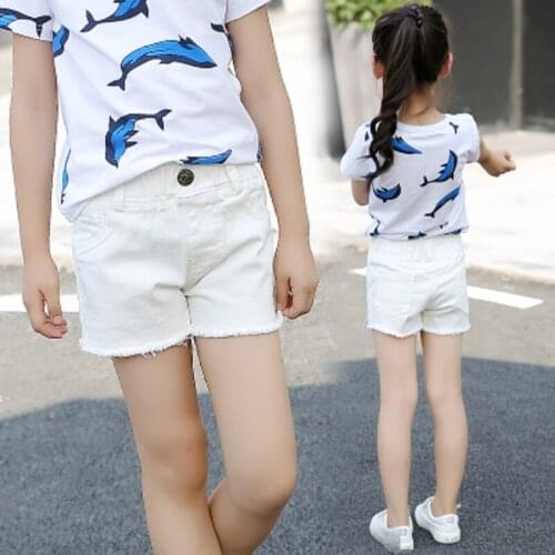 Girls summer denim shorts 2020 new childrens clothing baby children Korean jeans shorts