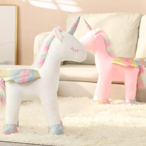 Fashion New Plush Unicorn Pillow Soft Animals Dolls Baby Stuffed Unicorn Sofa Cushion Christmas Gifts Home Decor For Kids