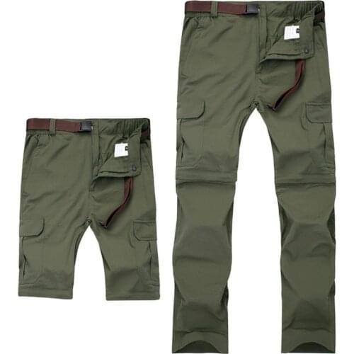 Outdoor Hiking Lightweight Pants Men Summer Quick Dry Removable Trousers Mountain Climbing Trekking Fishing Waterproof Pants 7XL