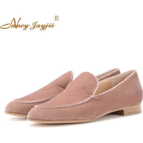 Black Nude Flock Women Flats Loafers Ladies Shoes Casual Office Career Dress Party Shallow Solid Classic Plus Size 45 46 40 2021