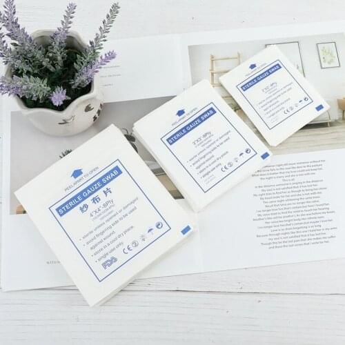 New 10 Pcs/bag Gauze Pad Cotton First Aid Waterproof Wound Dressing Sterile Gauze Pad Wound Care Supplies