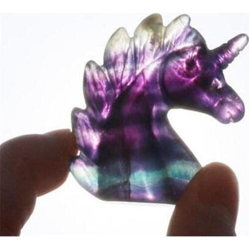 New fashion color fluorite carved unicorn, crystal unicorn home decoration