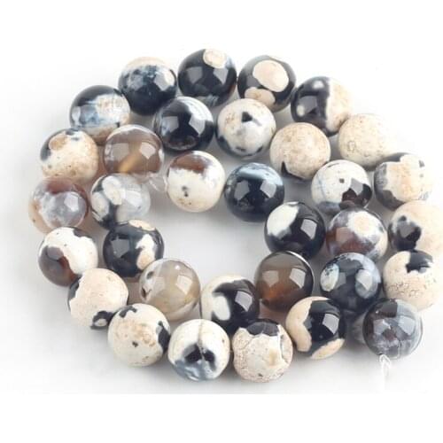 Wholesale White Fire Agates Natural Stone Beads Round Loose Spacer Beads DIY Bracelets For Jewelry Making 15''Inches 6 8 10 12mm