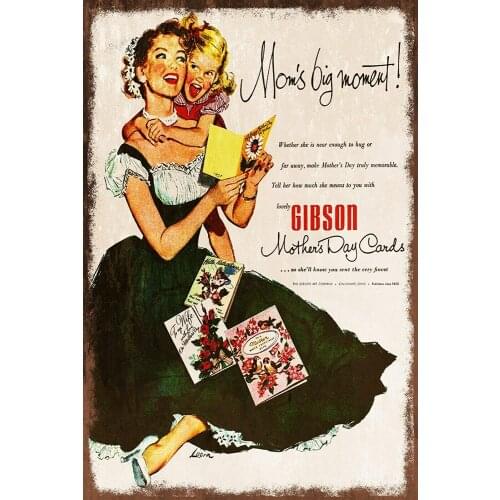 Mothers Day Cards Metal Tin Sign 12x8 Inch Garage Bar Restaurant Club Decor