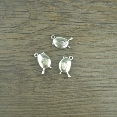 15 pcs vintage Tibetan Silver Plated bird Charms metal Pendants for Jewelry Making DIY Handmade Craft 19*11 mm D526