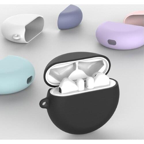 Anti-falling Oval Shape Solid Color Soft Earphone Case for HUAWEI Freebuds 3