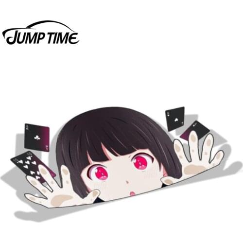 Jump Time 13cm x 7.2cm Kakegurui Cute Girl Anime Car Stickers Waifu Decals Laptop Car Styling Motorcycle Car Accessories