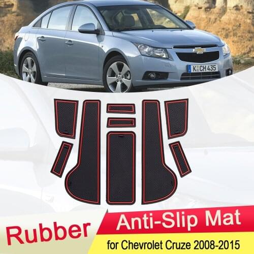 For Chevrolet Cruze 2008~2015 Rubber Anti-slip Mat Door Groove Cup Phone Pad Gate Slot Coaster Accessories 2009 2010 2011 2012