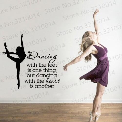 Ballet Dancer Vinyl Wall Stickers Dancing Wall Sticker For Dancer School High Quality Wallpaper Decoration PW318