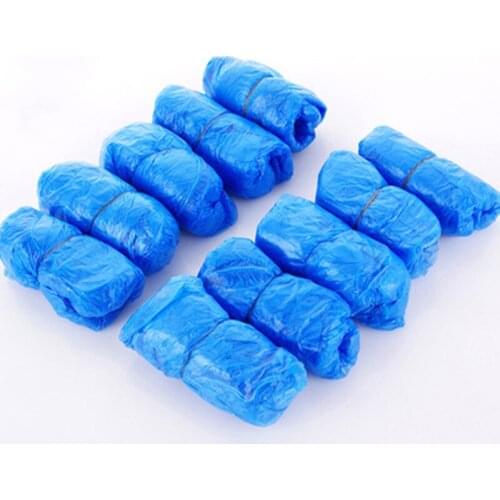 100PC Plastic Disposable Shoe Covers Cleaning Overshoes Outdoor Rainy Day Carpet Cleaning Shoe Cover Waterproof Shoe Covers 2021