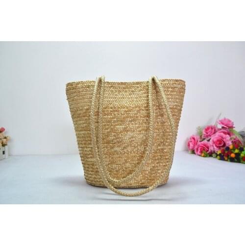31x31CM Simple Straw Bag Beach Bag Female Summer Fashion Hot Section Long Belt A2811