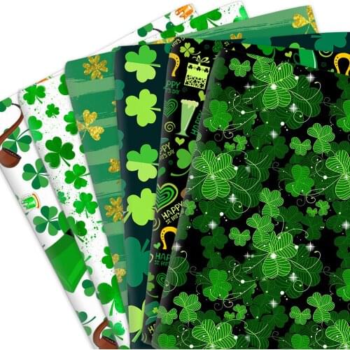 50*45cm San Patricks Clover Polyester/Pure 100% Cotton Fabric Patchwork Quilt Tissue Kids Home Textile Sew Doll Dress Curtain
