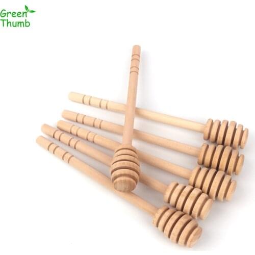 6pcs 16cm/10.5cm/8cm Wooden Honey Spoon Round Head Tea Coffee Stir Bar Long Handle Kitchen Gadgets