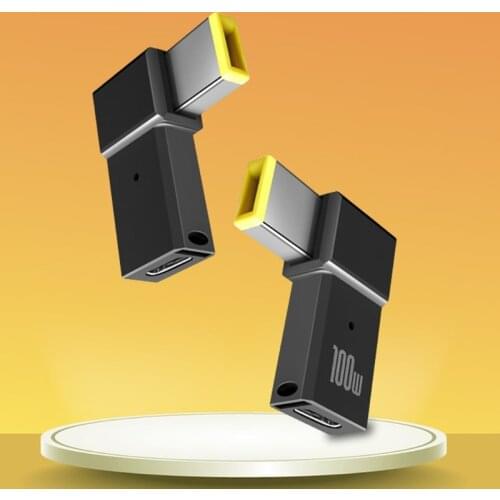 L41E Type C to Square Mouth Male 100W PD Flash Charger PD Conversion Head Simple Desktop Adapter for-Lenovo Thinkpad Laptop