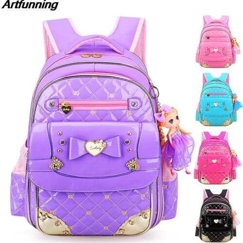 Artfunning Korean style schoolbags for Teenager Girls schoolbag Travel backpack double-shoulder strap backpack free shipping