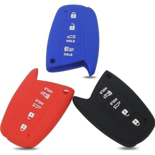 Bilchave 20pcs 4 Buttons Remote Car Key Case Silicone Cover Fob For Hyundai Solaris Ix35 Ix45 Accent Santa Fe Tucson Car-Styling