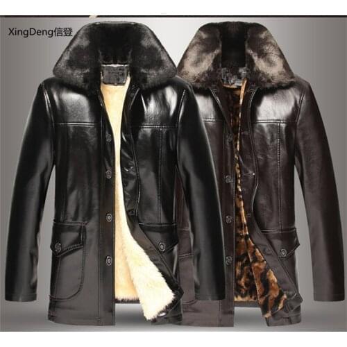 XingDeng Brand Leather Waterproof Zipper Loose Casual Jackets Business Winter Male cabi Mendressy top overcoat clothes plus 4xl