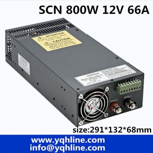 Factory price 800w 12v 66A high power Single Output Switching Mode 800W Power Supply for led light CNC industry (SCN-800-12)