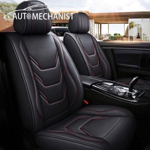 Car Seat Cover Protector Mat PU Leather Auto Seat Cover Automotive Interior Accessories Car Cushion Pad For Most Automobiles