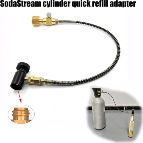 CGA320/W21.8 CO2 Cylinder External Hose Refill Adapter for Soda Maker Machine This product fits home soda maker beverage machine