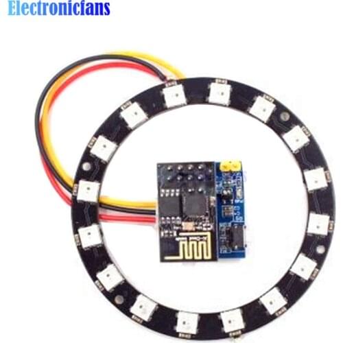 ESP8266 ESP01 ESP-01 RGB LED Controller Adpater WIFI Module for Arduino IDE WS2812 WS2812B 5050 16 Bits Light Ring Christmas DIY