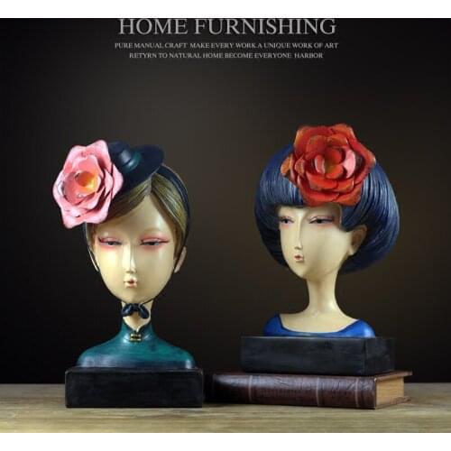 European Resin Palace Princess Girl Characters Avatar Sculpture Ornaments Home Livingroom Office Furnsihings Decoration Crafts