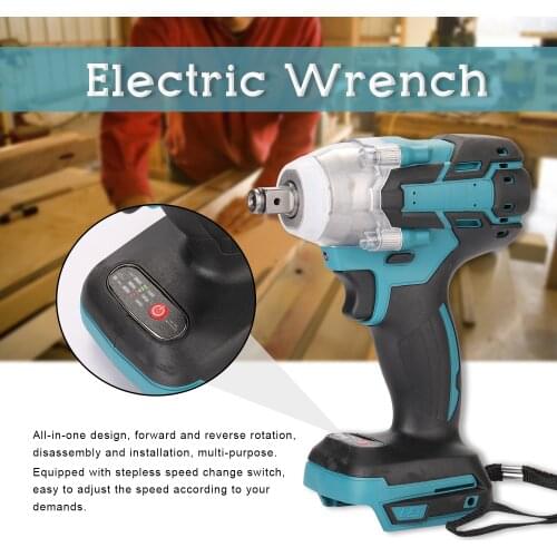 18V Cordless Impact Wrench Screw Driver Brushless Motor High Torque Electric Wrench with Electric Brake for Construction Site