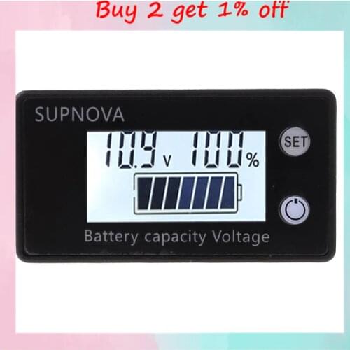 Battery Capacity Indicator DC 8V-100V Lead Acid Lithium LiFePO4 Car Motorcycle Voltmeter Voltage Gauge 12V 24V 48V 72V