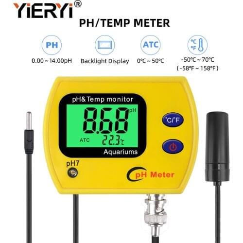Yieryi pH Meter with backlight pH-991 tester Durable Acidimeter tool temp monitor for Aquarium swim pool water