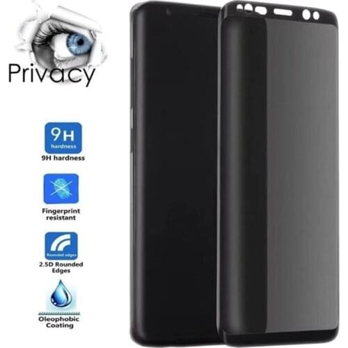 Curved Anti-spy Tempered Glass for Samsung S21 S20 S10 S9 S8 Plus S10E Note 20 10 9 8 S21U Privacy Full Screen Protector Film