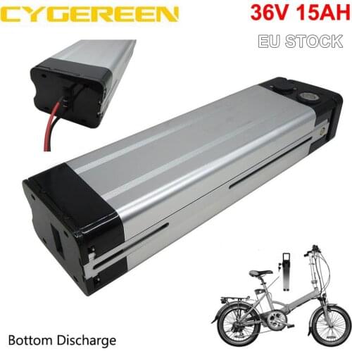 500W 36V 15AH Lithium Battery Pack 36 V 500W Silver Fish E Bike Bicycle batterie 18650 Cell with 42V 2A Charger Free customs fee